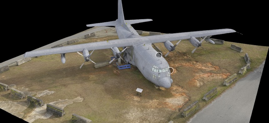 3-D rendering of an AC-130 via Gecko Robotics